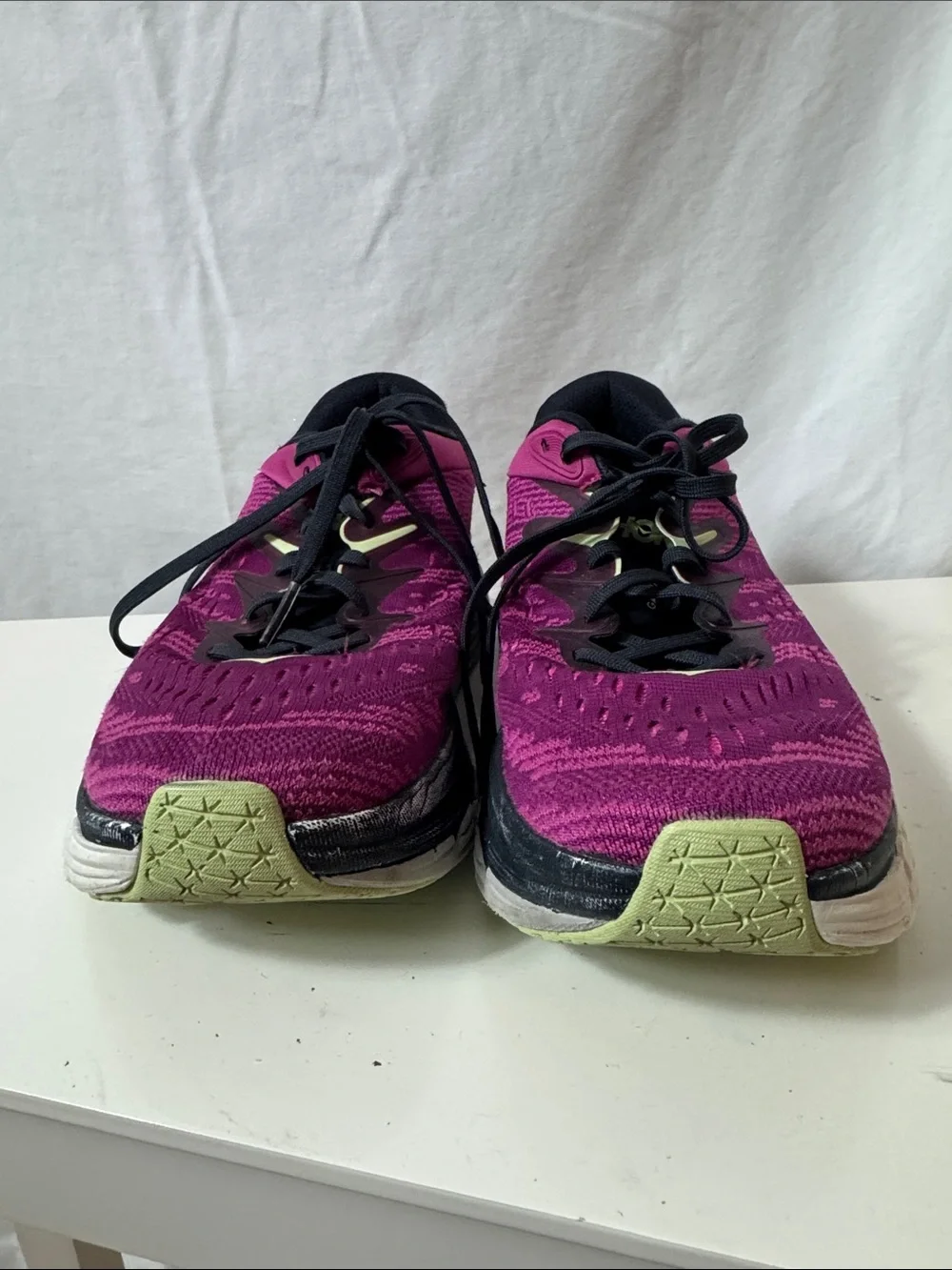 Hoka Gaviota 4 Athletic Shoes in Fuchsia and Black